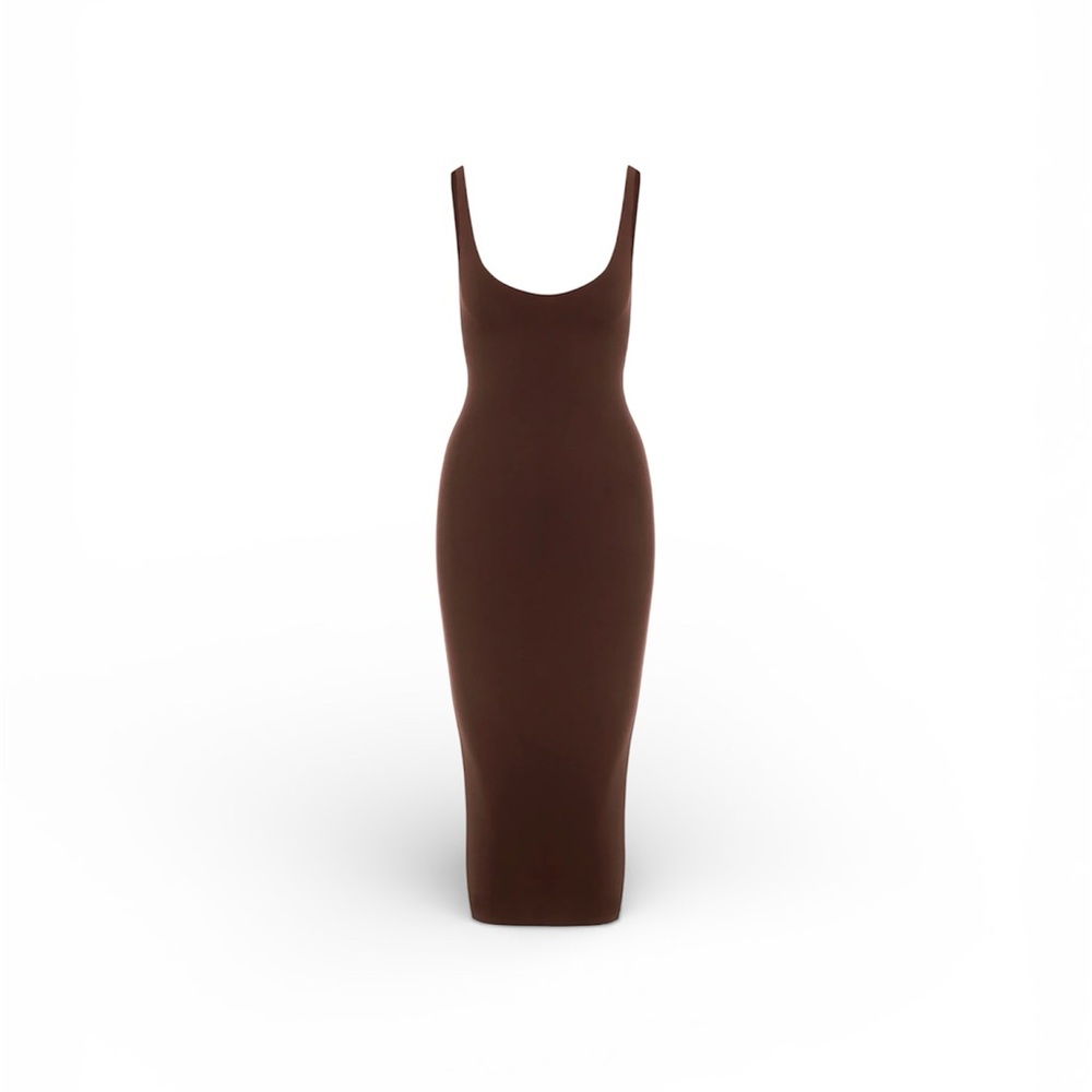 Naked Wardrobe Brown Sleeveless Dress